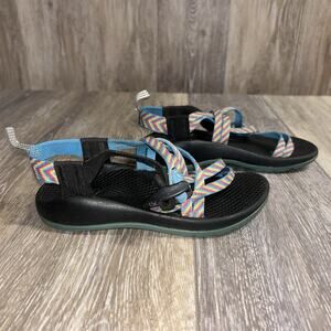 Chaco Multicolor Blue Aztec Strap Hiking Outdoor Sandals Youth US Size 13